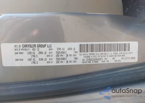 2013 Dodge Grand Caravan Crew из США, поврежденный, VIN 2C4RDGDG9DR628873